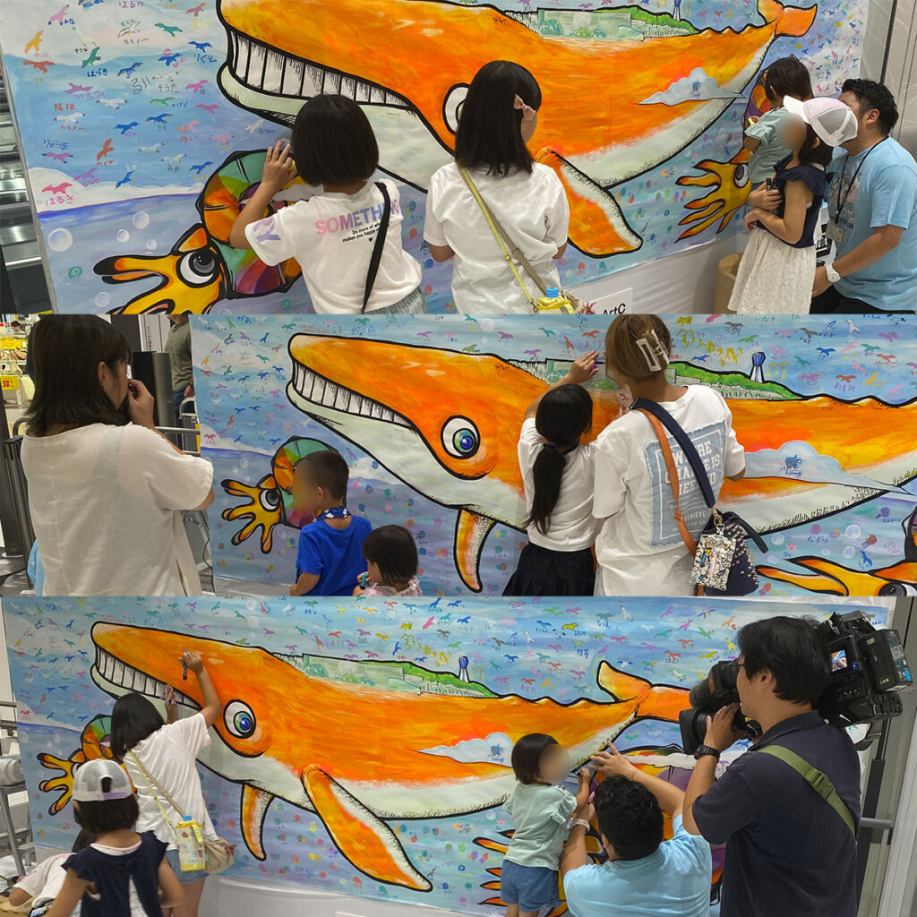 24時間テレビ チャリティーイベント みんなで創ろう！ライブペイント livepaint ユアサミズキ k:soul:y a.k.a YAN ナカヤマコウヨウクジラ アンモナイト