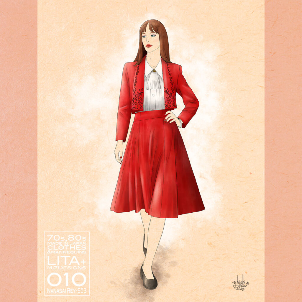 010 Nanasai Rey-503、LITA + mizDesigns collaboration ユアサミズキ 70s,80s メイドインジャパン昭和レトロファッションイラスト