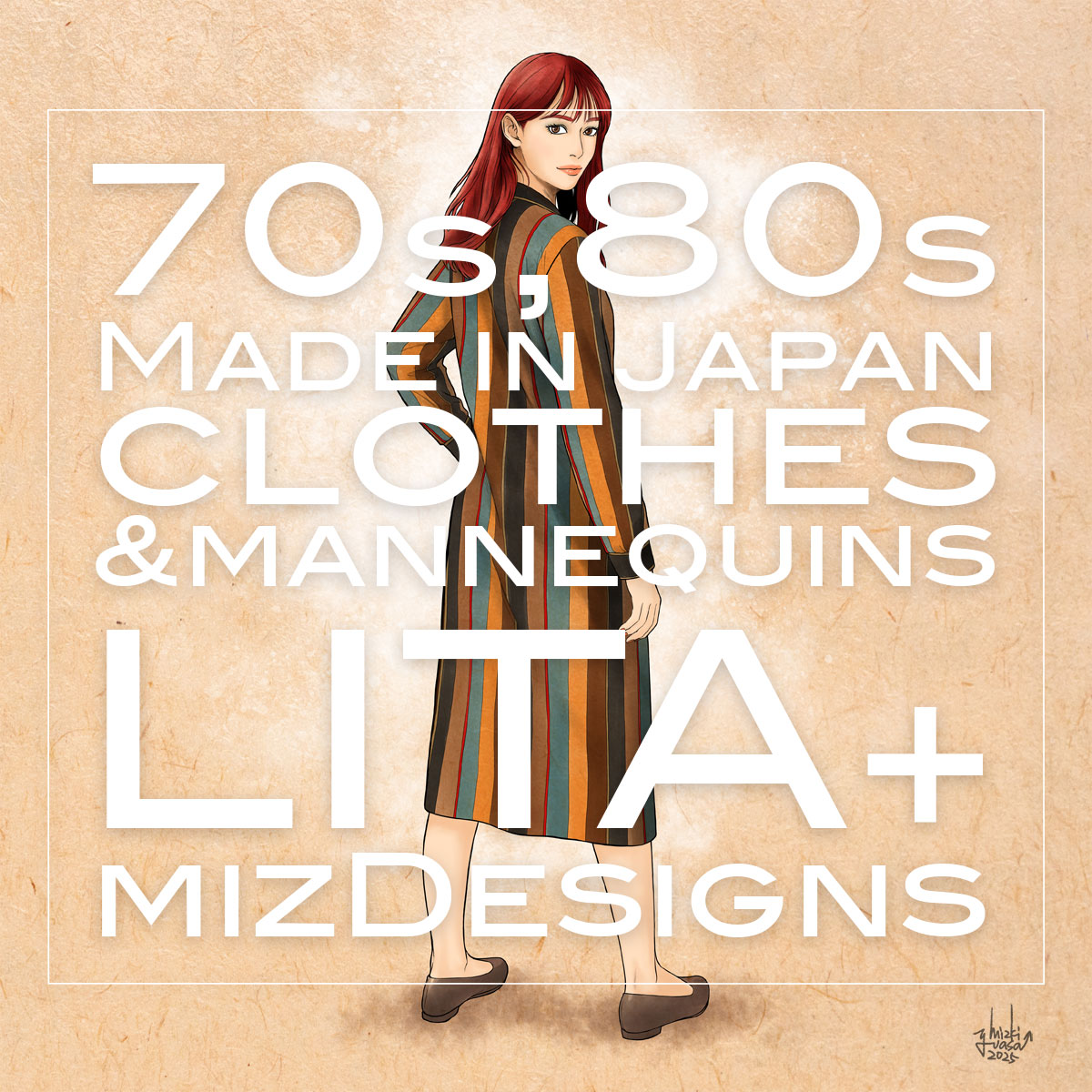 012 Nanasai Ran、LITA + mizDesigns collaboration ユアサミズキ 70s,80s メイドインジャパン昭和レトロファッションイラスト