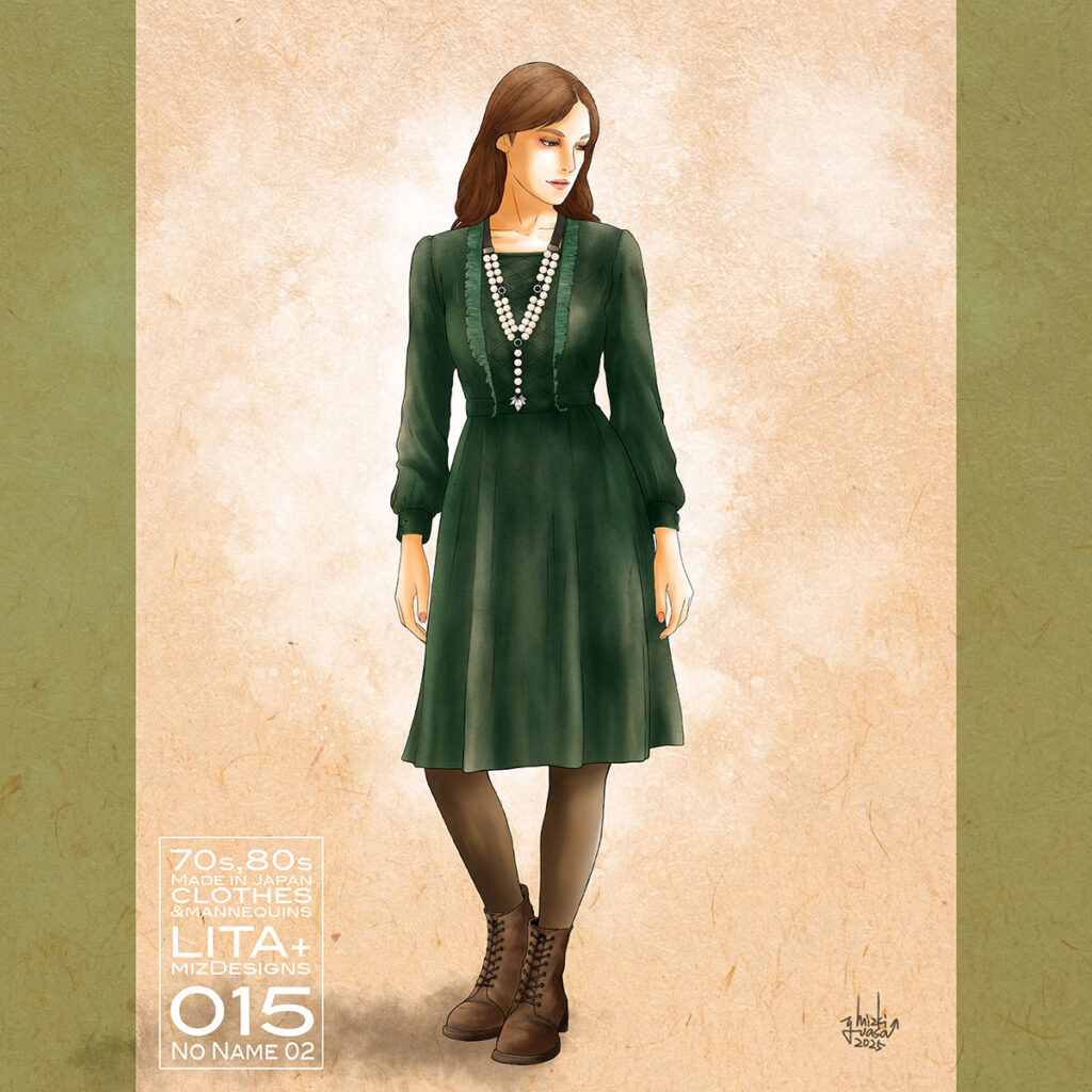 015 No Name 02、LITA + mizDesigns collaboration ユアサミズキ 70s,80s メイドインジャパン昭和レトロファッションイラスト