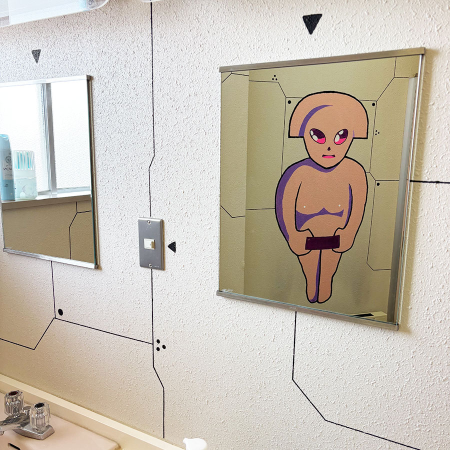 UFOの里/UFOふれあい館トイレ壁面ペイントbyユアサミズキ