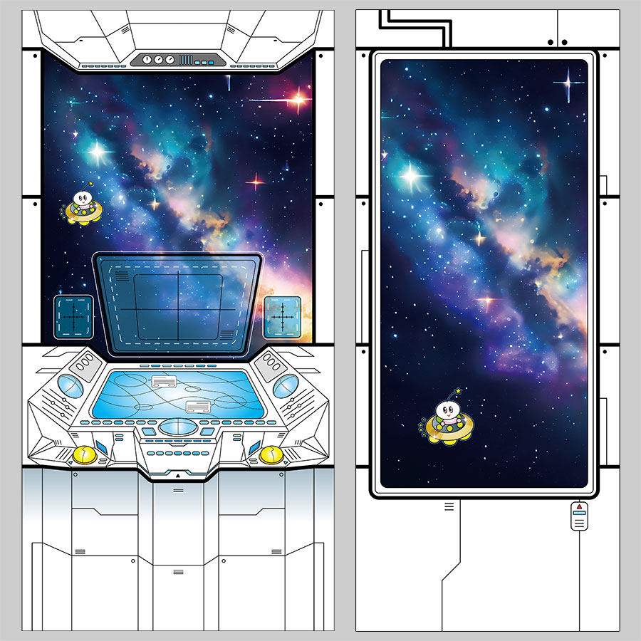 UFOの里/UFOふれあい館トイレ壁面ペイントbyユアサミズキ