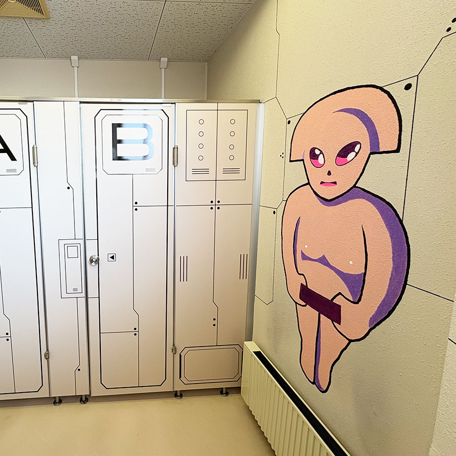 UFOの里/UFOふれあい館トイレ壁面ペイントbyユアサミズキ