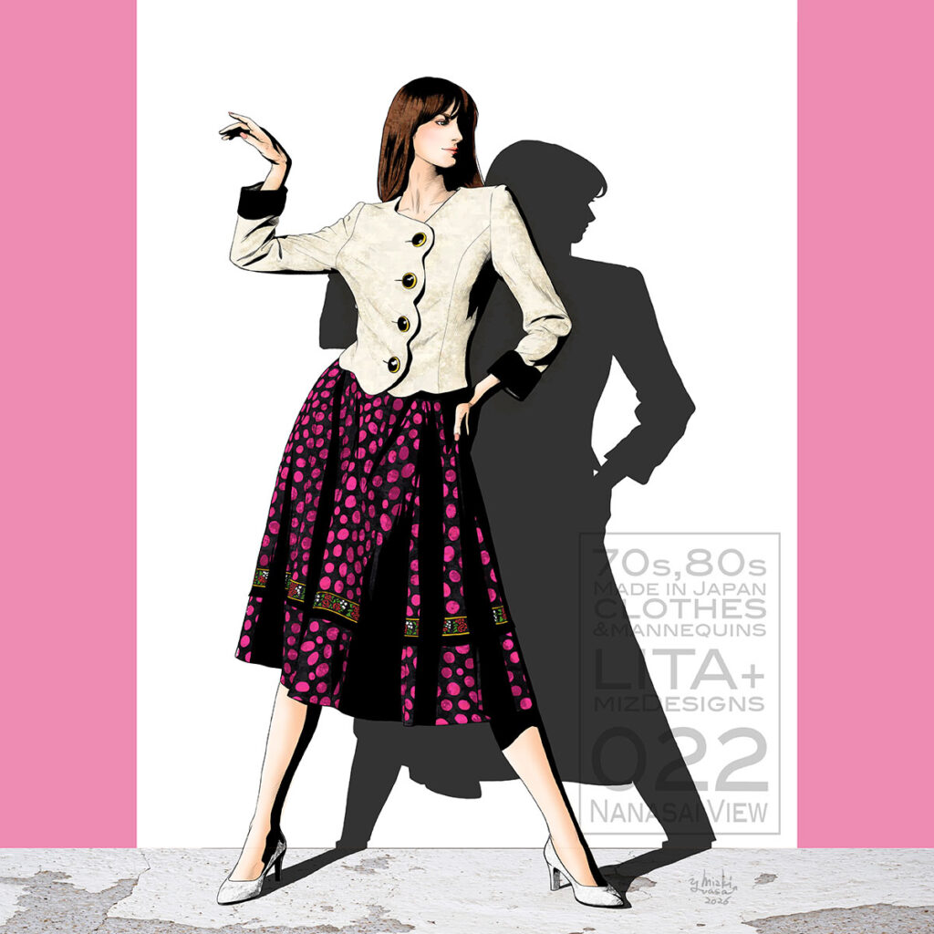 022 Nanasai View、LITA + mizDesigns collaboration ユアサミズキ 70s,80s メイドインジャパン昭和レトロファッションイラスト