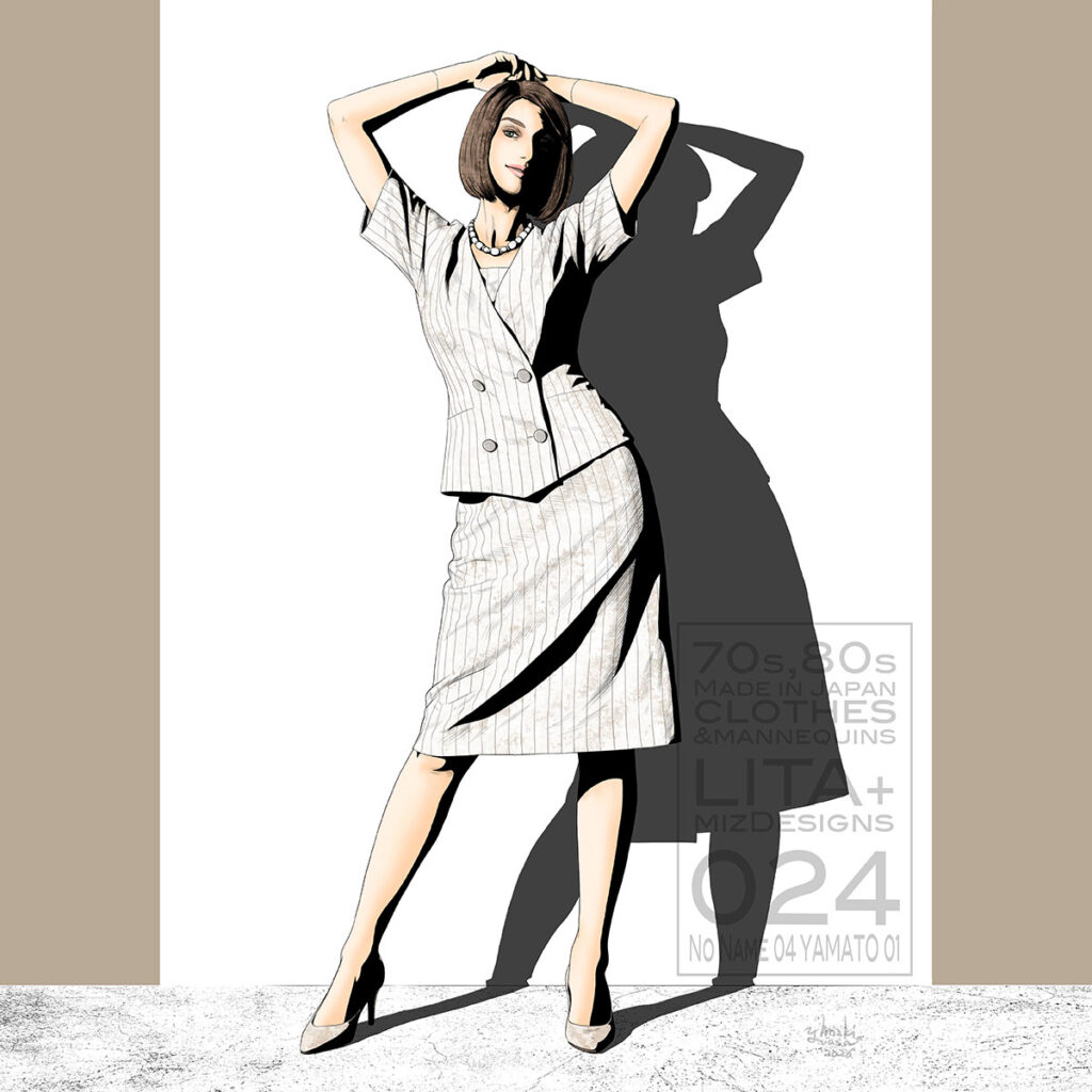 024 No Name 04 YAMATO 01、LITA + mizDesigns collaboration ユアサミズキ 70s,80s メイドインジャパン昭和レトロファッションイラスト